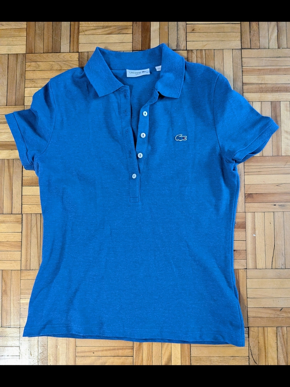 Lacoste Blue Slim Fit Polo Top Size 38